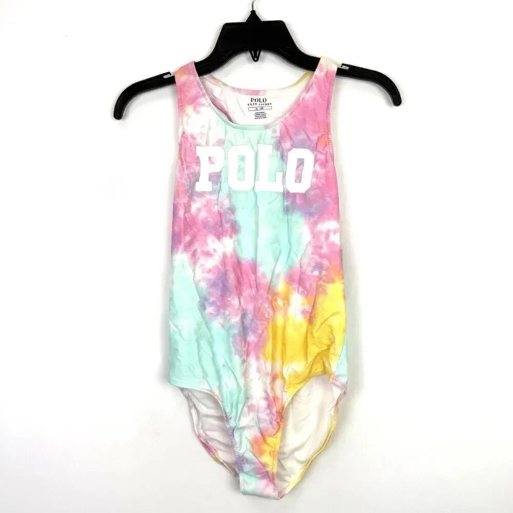Polo Ralph Lauren Girl’s Pink Tie Dye One Piece Swimsuit Size 16